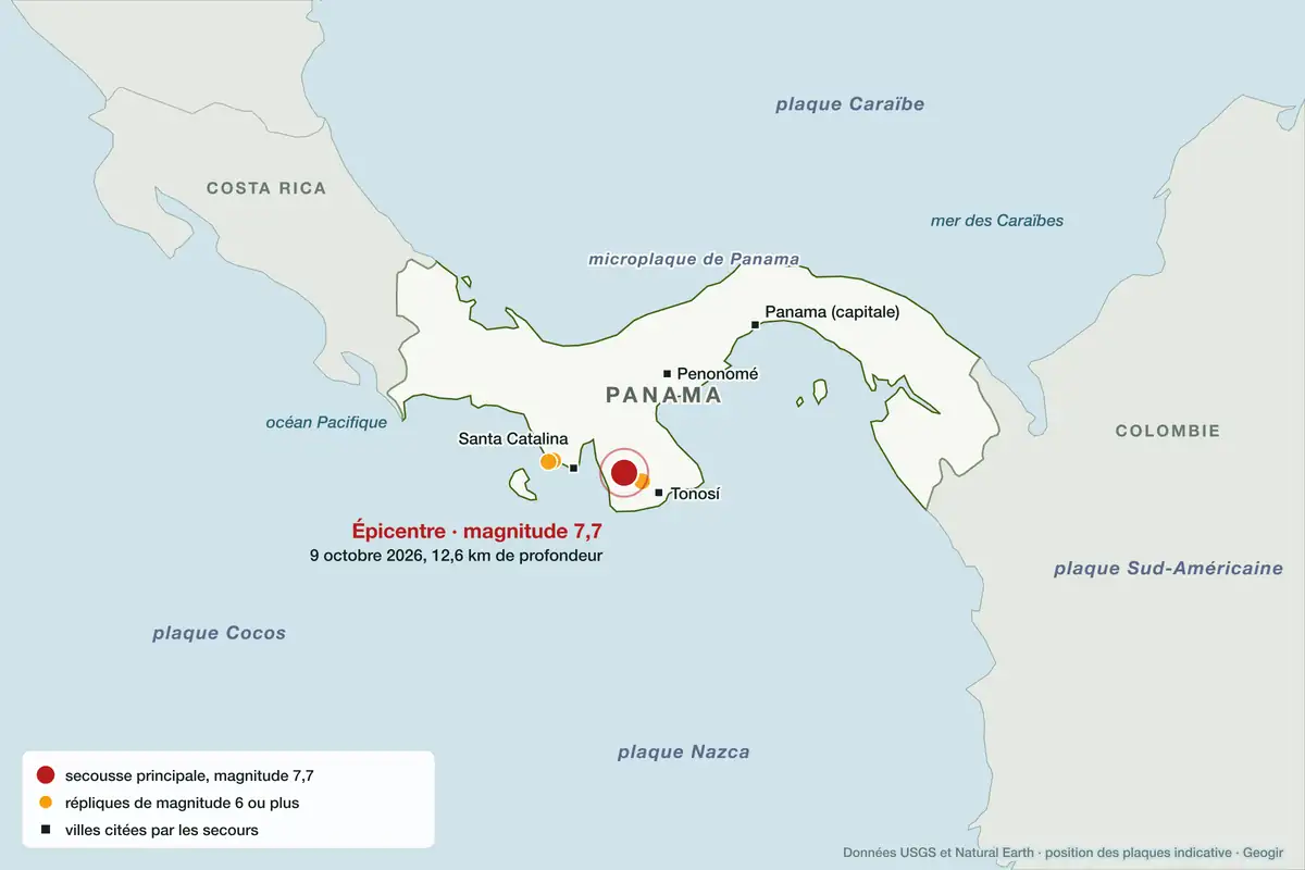 Séisme de magnitude 7,7 au Panama : ce que l'on sait et pourquoi la terre a tremblé