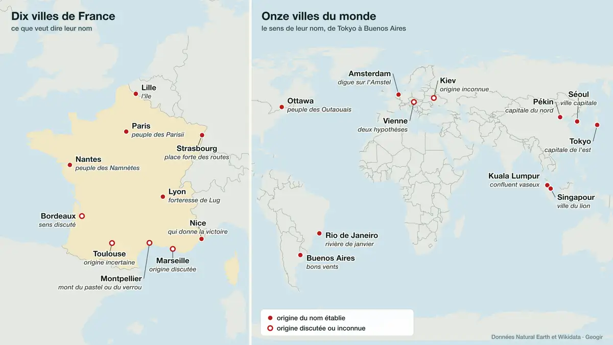 Étymologie des villes : d'où viennent les noms de Paris, Lyon, Tokyo et des autres